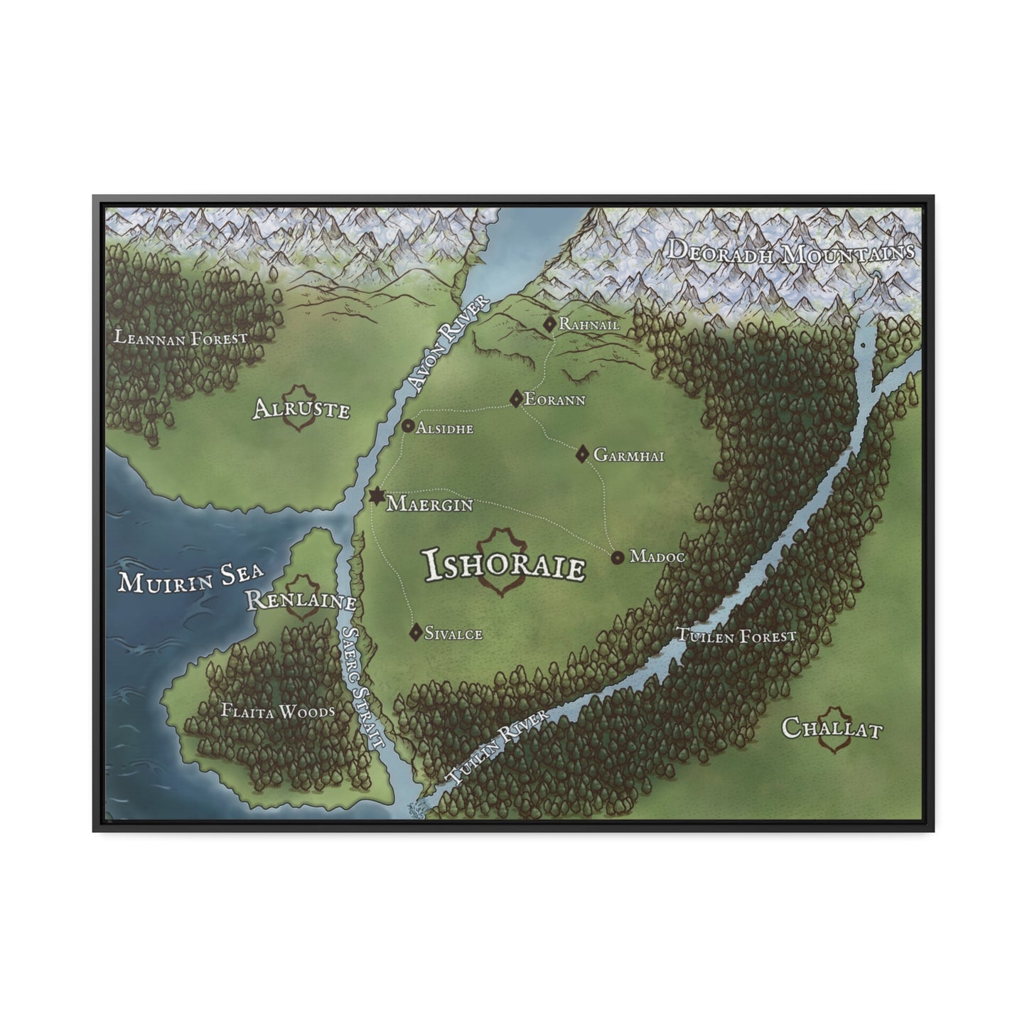 Map of Ishoraie - Gallery Canvas Wrap