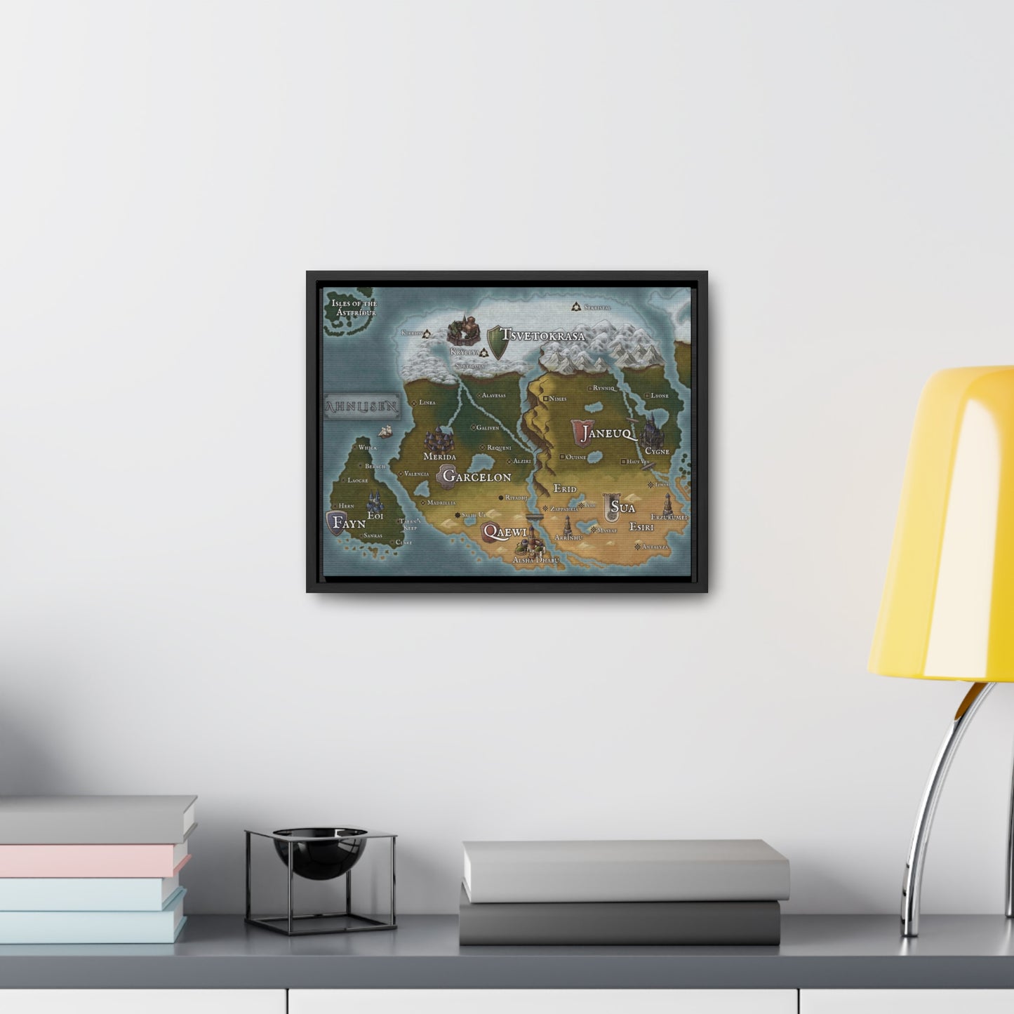 Map of Ahnlisen - Gallery Canvas Wrap with Frame